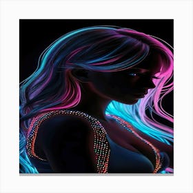 Neon Girl Canvas Print