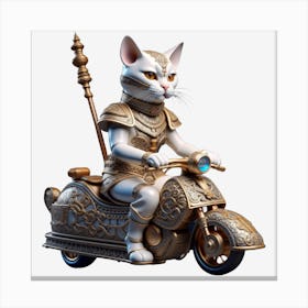 Cat On A Motorcycle 3 Canvas Print