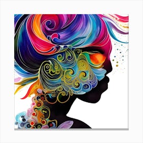 Colorful Woman Portrait Canvas Print