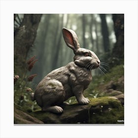 Rabbit In The Woods 61 Canvas Print