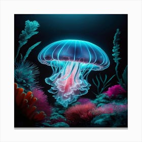 Jellyfish Underwater Canvas Print