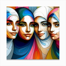 Three Muslim Women Canvas Print