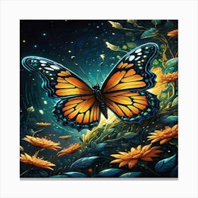 Butterfly In The Night 1 Canvas Print