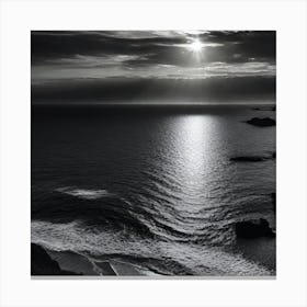 Moon Over The Sea Canvas Print