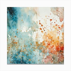 Artistic Grunge Pattern Stands Out In A Retro Watercolor Paint Stained Hues Merging And Contrasting 2 1 Canvas Print