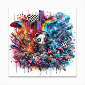 Psychedelic City 3 Canvas Print