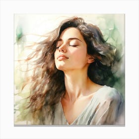 Watercolor Of A Woman Canvas Print