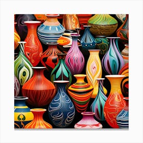 Colorful Vases 1 Canvas Print