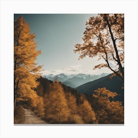 Autumn Trees In The Mountains 4 Canvas Print