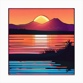 Sunset By The Lake 1 Canvas Print