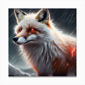 Fox In The Rain 1 Canvas Print