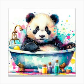 Panda Bath Canvas Print