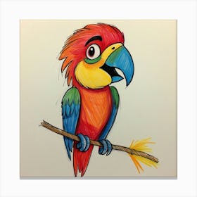 Parrot On A Branch 2 Canvas Print