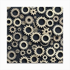 Realistic Gear Flat Surface Pattern For Background Use (62) Canvas Print