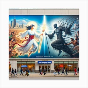 The Duel Above Commerce Canvas Print