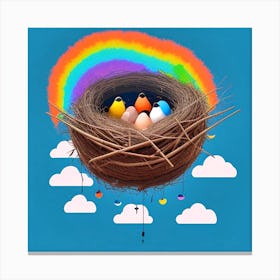 Rainbow In The Nest Canvas Print