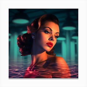 Sexy Woman In Water Canvas Print