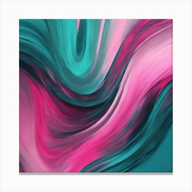 Pink and Teal Fluid Abstract Canvas Print