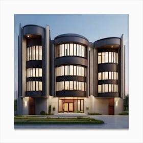 Modern House At Dusk company building wallart printable Instagram post Canvas Print