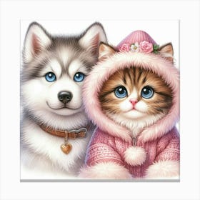 Cat and dog 2 Canvas Print