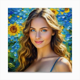 Portrait Of A hg Beautiful Woman Canvas Print