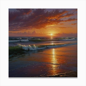 Sunset On The Beach 3 Canvas Print