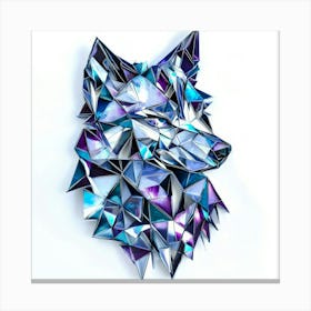 Geometric Wolf.Generated AI. Wall Art Print Canvas Print