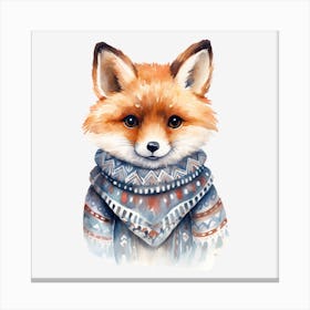 Fox In A Scarf Canvas Print