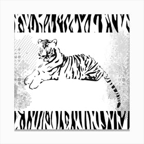 Tiger black and white Canvas Print