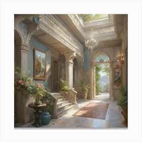 Hallway Of A Castle Art Print Canvas Print