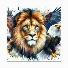 Lion And Eagle Canvas Print