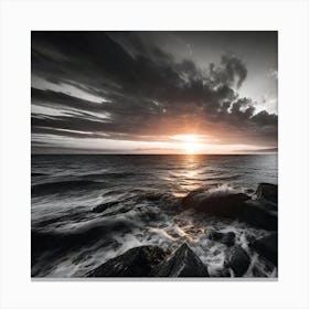 Sunset Over The Ocean 257 Canvas Print