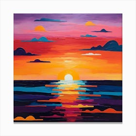 Sunset Over The Ocean 10 Canvas Print