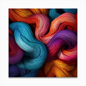 Colorful Yarn Skeins Background Canvas Print