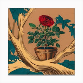 Rose In A Pot Canvas Print