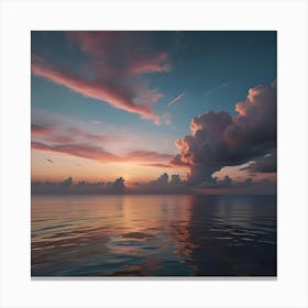 Sunset Over The Ocean Canvas Print