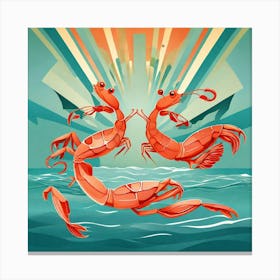 Prawns In The Sea Canvas Print