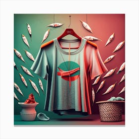 Sardines attacks a laundry T - Shirt Canvas Print