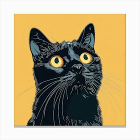 Black Cat With Yellow Eyes 4 Canvas Print