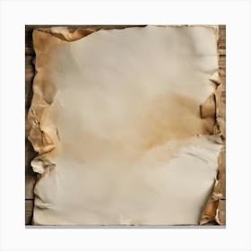 Old Paper On Wooden Background Canvas Print