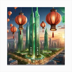 Chinese City Canvas Print