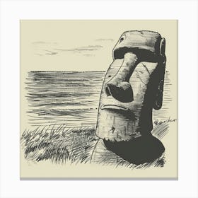 Moai Head 1 Canvas Print