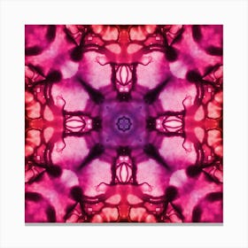 Pink Watercolor Flower Pattern Made Of Spots 4 Canvas Print