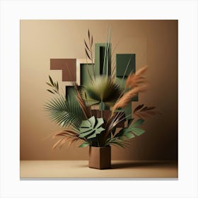 Geometric Art Jungle Bouquet 3 Canvas Print