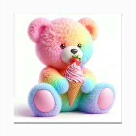 Rainbow Teddy Bear 4 Canvas Print