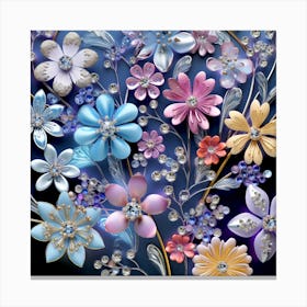 Flowers And Jewels Canvas Print