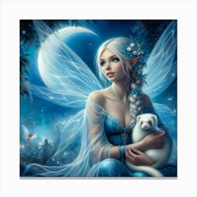 Fairy With Ferret Canvas Print