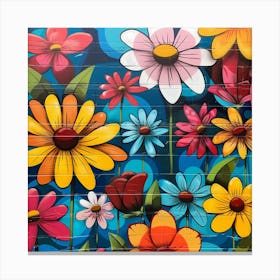 Graffiti Flowers Canvas Print