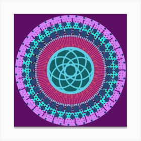 MidMod Boho Abstract Celestial Mandala Geometric in Purple, Lavender, and Turquoise Canvas Print