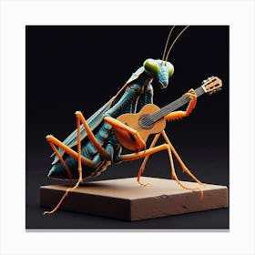 Mantis Playing Guitar Canvas Print